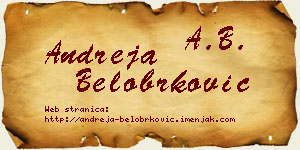 Andreja Belobrković vizit kartica